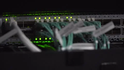 Lights and connections on network server. Stock Footage 150421898