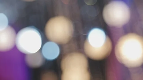 Lights and lanterns in the night. Bokeh, Gold, orange bokeh string light ba.. Stock Footage 277097009
