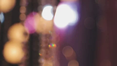 Lights and lanterns in the night. Bokeh, Gold, orange bokeh string light ba.. Stock Footage 277098056