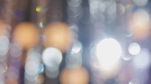 Lights and lanterns in the night. Bokeh, Gold, orange bokeh string light ba.. Stock Footage 277098079
