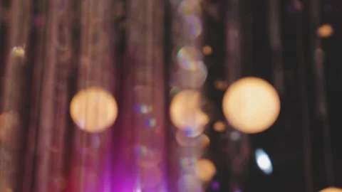 Lights and lanterns in the night. Bokeh, Gold, orange bokeh string light ba.. Stock Footage 277098098