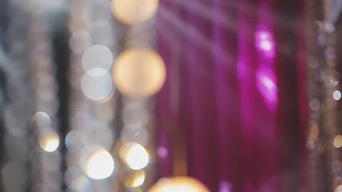 Lights and lanterns in the night. Bokeh, Gold, orange bokeh string light ba.. Stock Footage 277098130