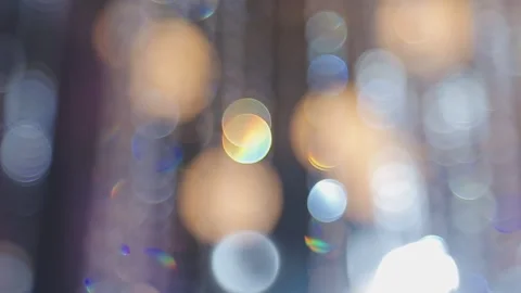 Lights and lanterns in the night. Bokeh, Gold, orange bokeh string light ba.. Stock Footage 277098262
