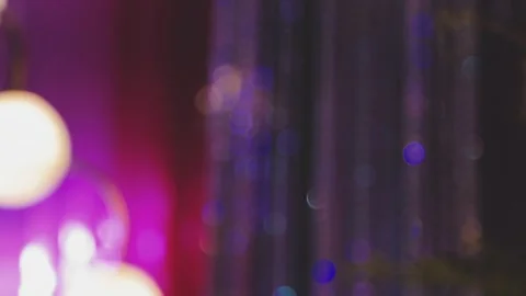 Lights and lanterns in the night. Bokeh, Gold, orange bokeh string light ba.. Stock Footage 277098294