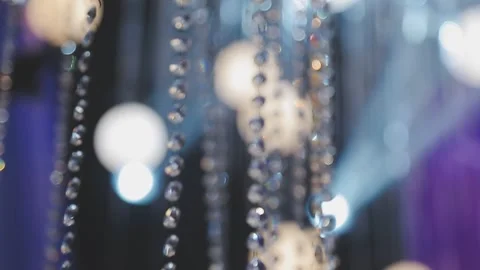 Lights and lanterns in the night. Bokeh, Gold, orange bokeh string light ba.. Stock Footage 277098302