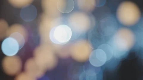 Lights and lanterns in the night. Bokeh, Gold, orange bokeh string light ba.. Stock Footage 277098459