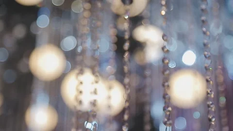 Lights and lanterns in the night. Bokeh, Gold, orange bokeh string light ba.. Stock Footage 277098587