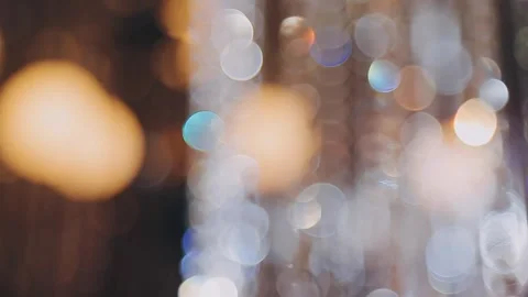 Lights and lanterns in the night. Bokeh, Gold, orange bokeh string light ba.. Stock Footage 277131953