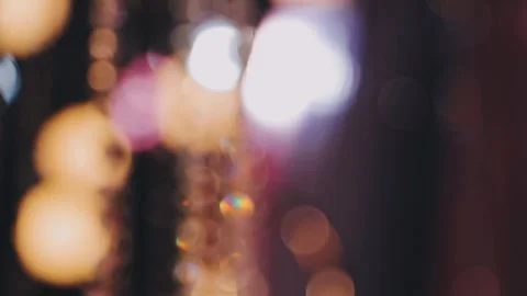 Lights and lanterns in the night. Bokeh, Gold, orange bokeh string light ba.. Stock Footage 277131957
