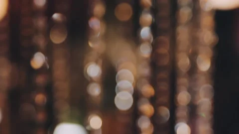 Lights and lanterns in the night. Bokeh, Gold, orange bokeh string light ba.. Stock Footage 277131958