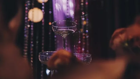 Lights and lanterns in the night. Bokeh, Gold, orange bokeh string light ba.. Stock Footage 277132015