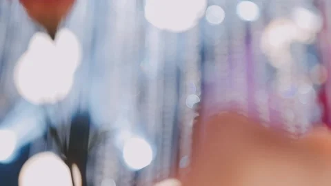 Lights and lanterns in the night. Bokeh, Gold, orange bokeh string light ba.. Stock Footage 277132060