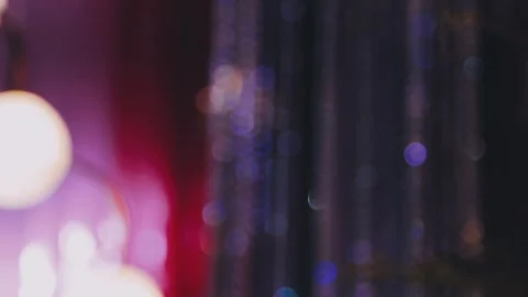 Lights and lanterns in the night. Bokeh, Gold, orange bokeh string light ba.. Stock Footage 277132068