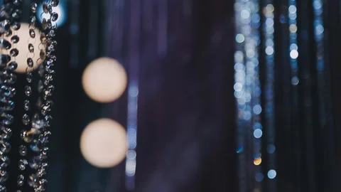 Lights and lanterns in the night. Bokeh, Gold, orange bokeh string light ba.. Stock Footage 277132069