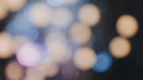 Lights and lanterns in the night. Bokeh, Gold, orange bokeh string light ba.. Stock Footage 277132115