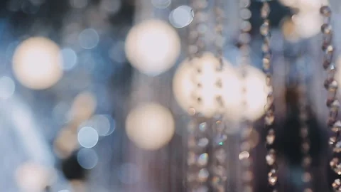 Lights and lanterns in the night. Bokeh, Gold, orange bokeh string light ba.. Stock Footage 277132166
