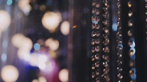 Lights and lanterns in the night. Bokeh, Gold, orange bokeh string light ba.. Stock Footage 277132169