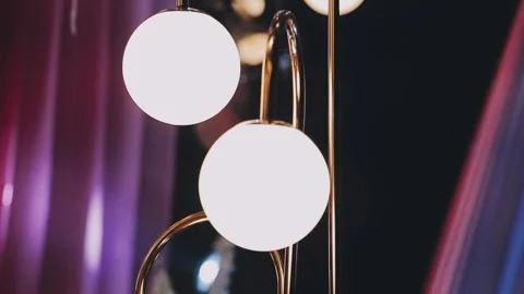 Lights and lanterns in the night. Bokeh, Gold, orange bokeh string light ba.. Stock Footage 277132177