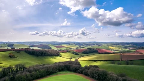 Lights and Shadows in HYPERLAPSE over Devon fields 動画素材 173832027
