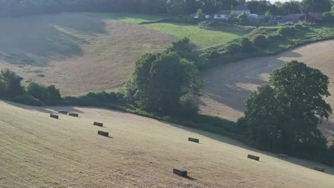 Lights and Shadows over Fields and Farms, Torquay, Devon, England, Europe Stock-Footage 311706443