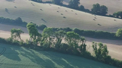 Lights and Shadows over Fields and Farms, Torquay, Devon, England, Europe Видео 311758110