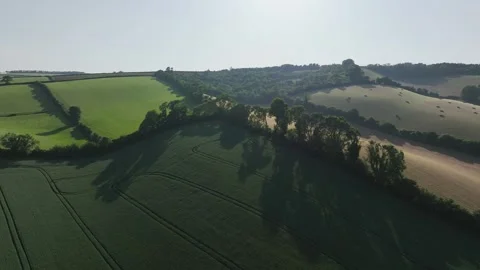 Lights and Shadows over Fields and Farms, Torquay, Devon, England, Europe Видео 311780828