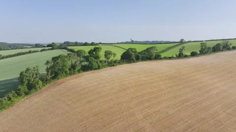 Lights and Shadows over Fields and Farms, Torquay, Devon, England, Europe Видео 311780851