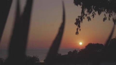 Lights and Shadows Sunset over the sea Stock Footage 176389482