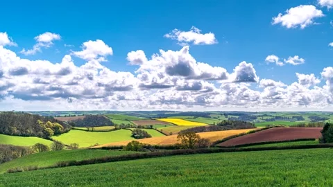 Lights and Shadows in TIMELAPSE over fields 库存影片 182563674