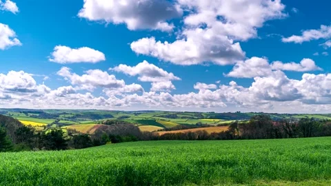Lights and Shadows in TIMELAPSE over fields 库存影片 182566682
