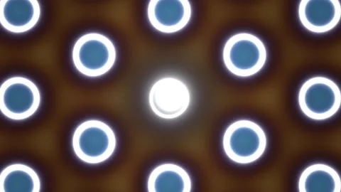 Lights arranged in a pattern on a blue background Stock Footage 339069706