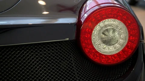 Lights on the back of a Ferrari Stock Footage 72299463