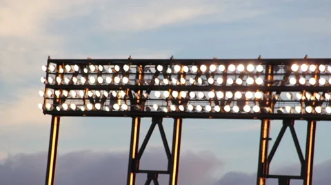 Lights in Baseball Stadium Stock Footage 44234841