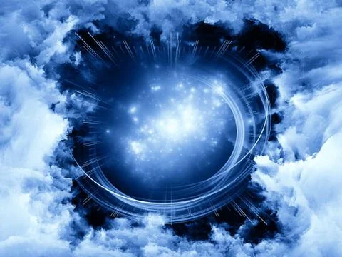 Lights behind the clouds Stock Illustration