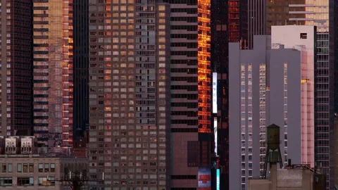 Lights blink from digital screens inside Times Square. Stock Footage 78801970