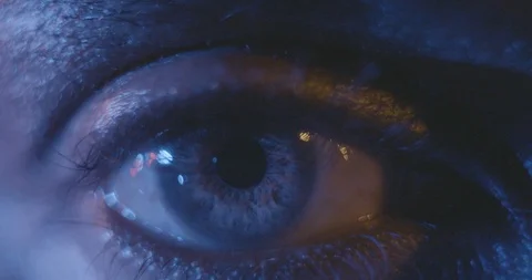Lights blinking on human eye ball Stock Footage 116989771