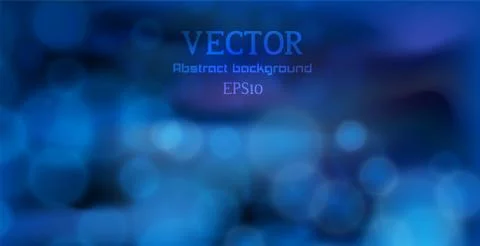 Lights on blue abstract background bokeh effect. Stock Illustration