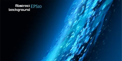 Lights on blue abstract background bokeh effect. Stock Illustration