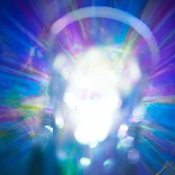 Lights on blue background. Stock Photos