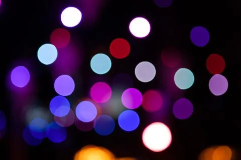 Lights blurred bokeh background from night party for your design Stock Photos
