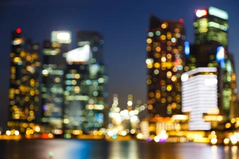 Lights blurred bokeh background. Stock Photos