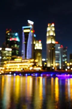 Lights blurred bokeh background. Stock Photos