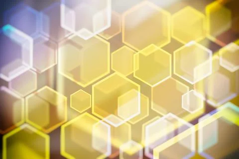Lights bokeh. Abstract hexagon background for design. Stock Illustration