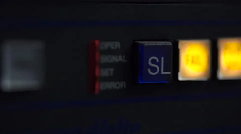 Lights of Buttons of Synchro of Console Broadcasting TV Stock Footage 61497860