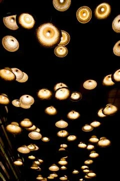 Lights from the ceiling background Stock Photos