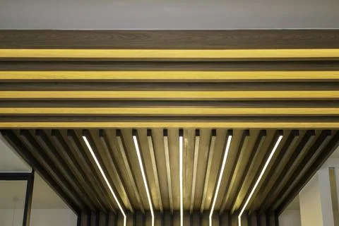 Lights on a ceiling in the building Stock Photos