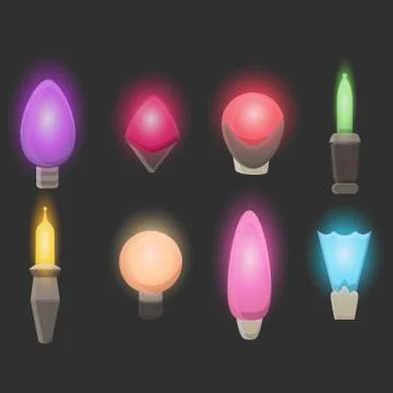 Lights Christmas garland vector string isolated glowing holiday decoration ba Stock Illustration