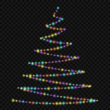 Lights on christmas tree Stockillustratie