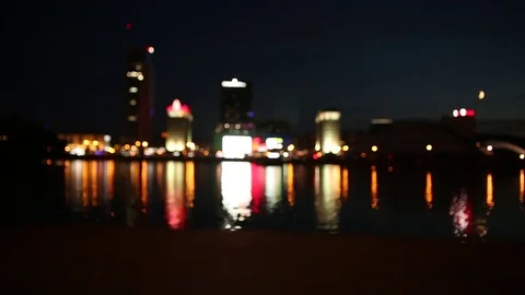 Lights of a city at night Stock Footage 83173464