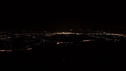 Lights city night from top on mountain timelapse Stock Footage 77011880